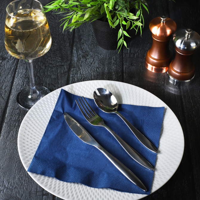 3ply 4 Fold Dark Blue Napkins 40cm x 40cm