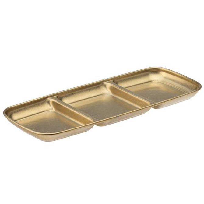 Gold Artemis Triple Dip Tray 22.5cm x 9cm