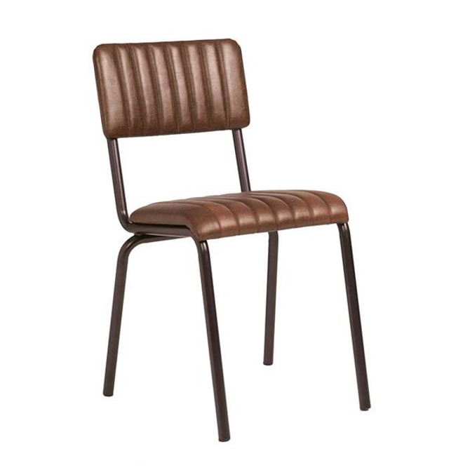 Core Side Chair Ribbed Lascari Vintage Brown