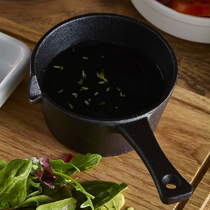 Genware Mini Cast Iron Sauce Pan 9.7 x 4.5cm