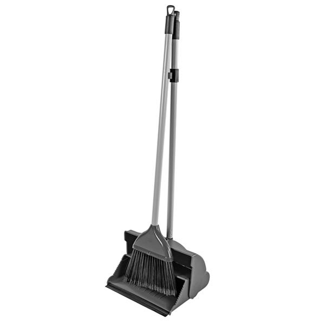 Black / Grey Plastic Lobby Dustpan & Brush