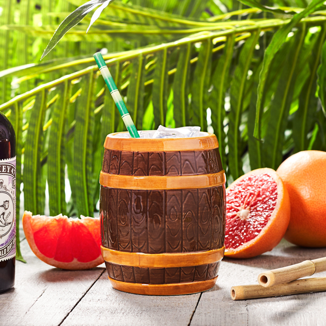 Ceramic Rum Barrel Tiki Mug 22.3oz / 635ml