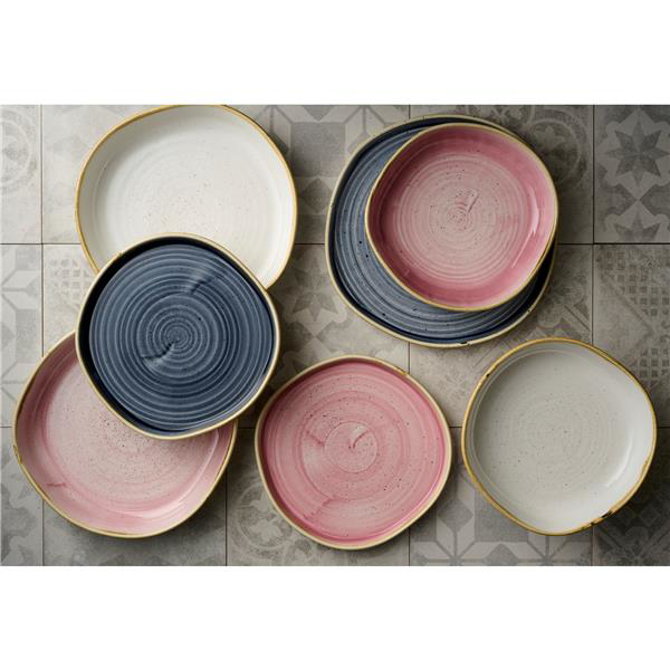 Churchill Stonecast Petal Pink Organic Walled Plate 10.5inch