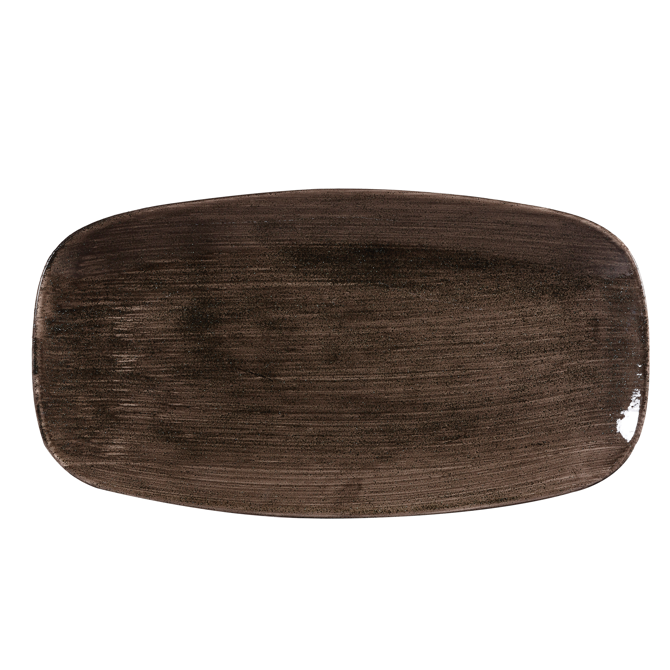 Churchill Stonecast Patina Iron Black Chef's Oblong Plates 14inch / 35.5cm	