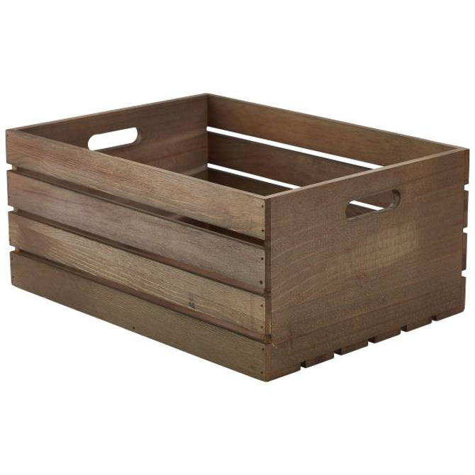 Wooden Crate Dark Rustic Finish 41 x 30 x 18cm