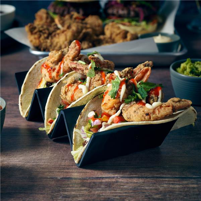 GenWare Melamine Matt Black Fast Food Stand 2 Slot