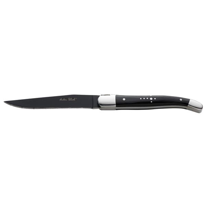 Laguiole Black Handled Steak Knife with Black Blade