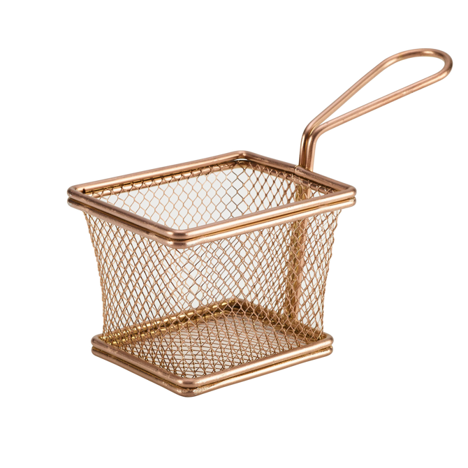 Genware Mini Presentation Fry Basket Copper 10 x 8 x 7.5cm