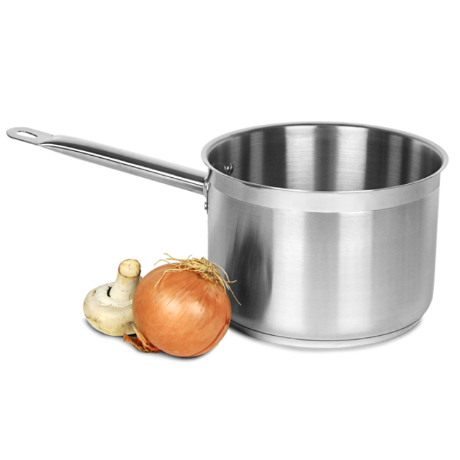 Genware Stainless Steel Deep Saucepan 4.4ltr