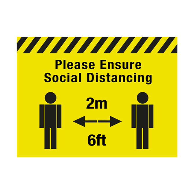 Please Ensure Social Distancing Floor Graphic 40 x 30cm