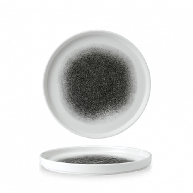 Raku Quartz Black Walled Plate 8.67inch