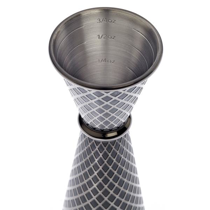 Diamond Lattice Japanese Jigger Black 1 x 2oz