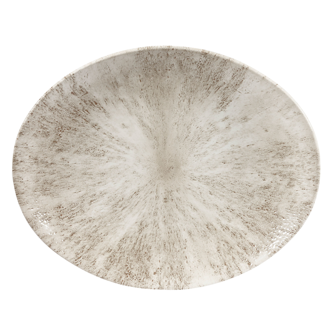 Studio Prints Stone Oval Plate Agate Grey 12.5inch / 31.7cm