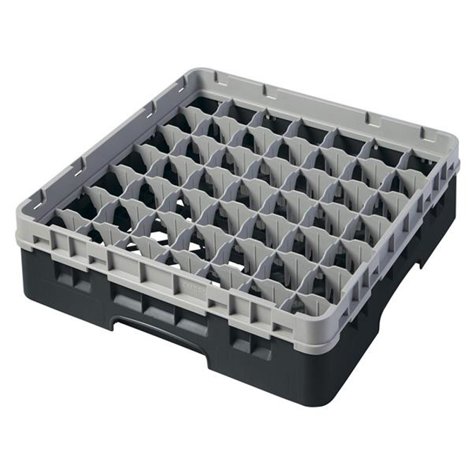 49 Compartment Glass Rack with 1 Extender H92mm - Black