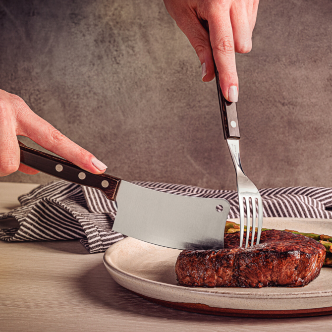 Tomahawk Steak Knife Polywood Dark Brown