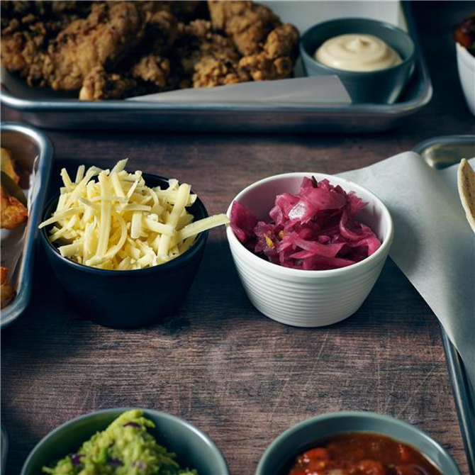 GenWare Melamine Matt White Ripple Ramekin 2oz / 56ml