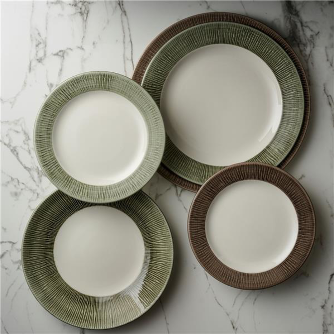 Churchill Bamboo Ceramic Spinwash Alpine Deep Coupe Plate 10.625inch