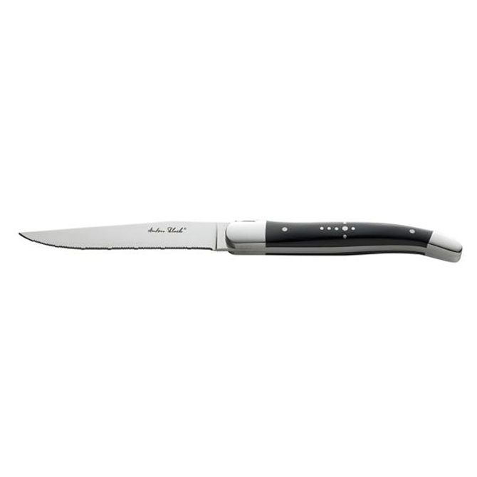 Laguiole Black Handled Steak Knife with Serrated Edge