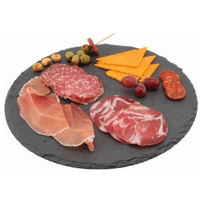 Genware Natural Edge Round Slate Platter 30cm
