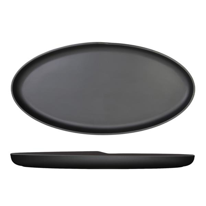 Black Copenhagen Oval Melamine Dish 47.5 x 24cm