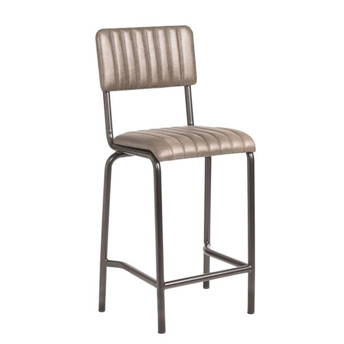 Core Mid Bar Stool Ribbed Lascari Vintage Silver