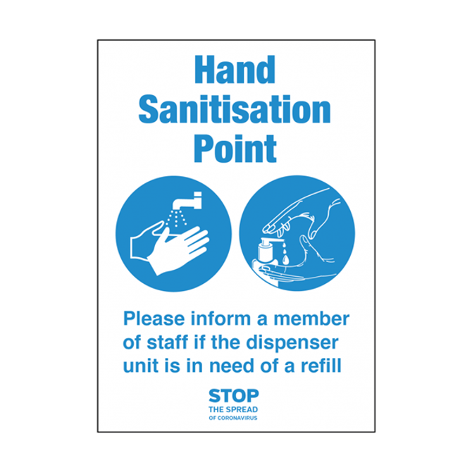 Hand Sanitisation Point A4 Self Adhesive Vinyl