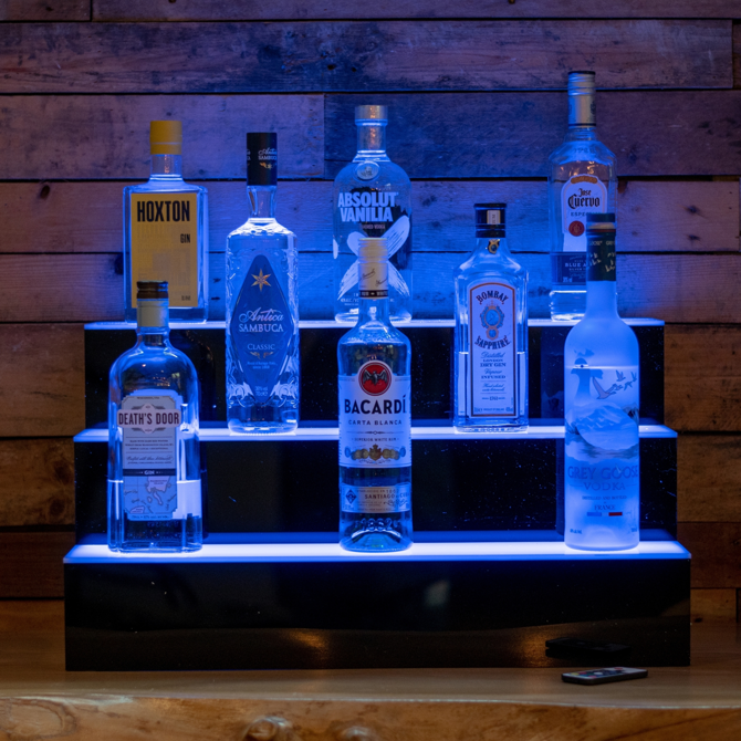 Three Tier LED Bottle Display Stand