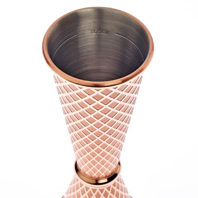 Diamond Lattice Japanese Jigger Copper 1 x 2oz