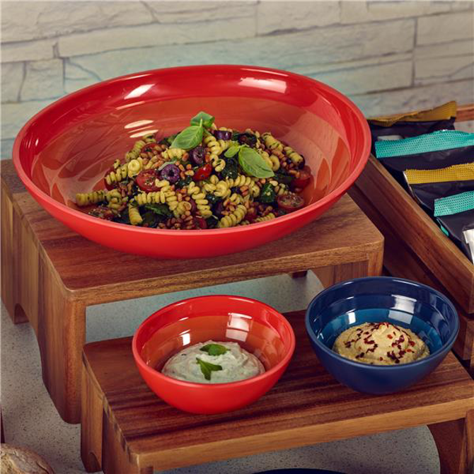 Sunset Orange Atlantis Melamine Oval Bowl 38 x 32.5 x 7cm