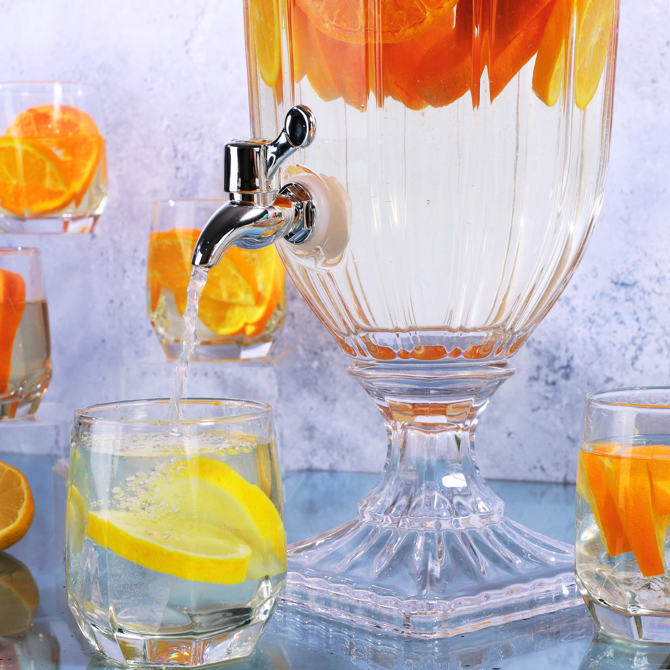 Arch Pattern Crystal Glass Drink Dispenser 3ltr