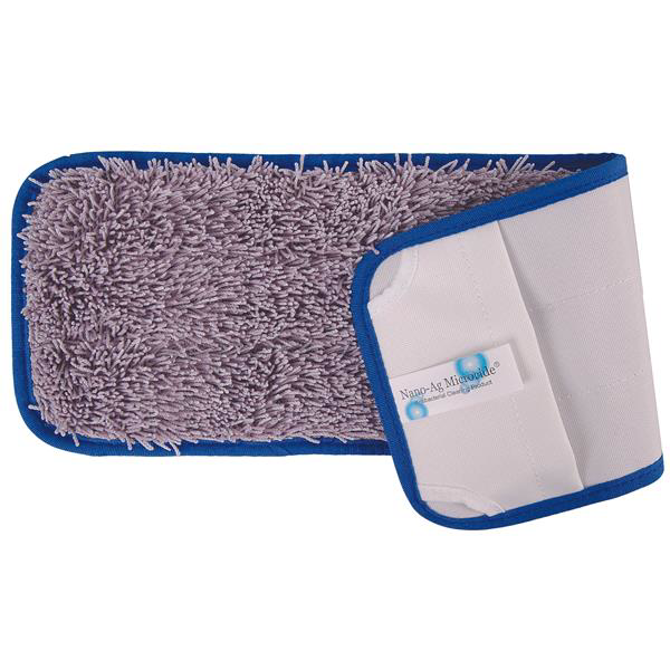 Blue Microfibre Antibacterial Nano-Ag Flat Scrub Mop Head 43x14cm