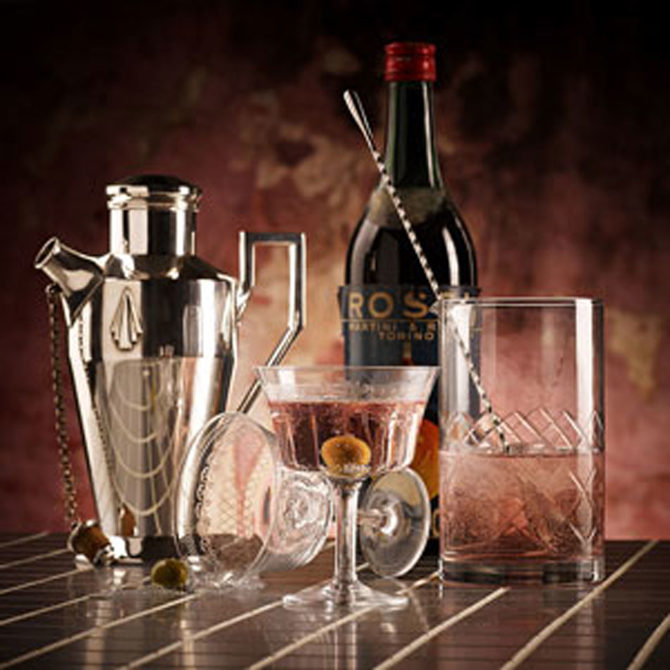 Urban Bar Retro Fizz Gold Rim 1890 Cocktail Glasses 7oz / 200ml