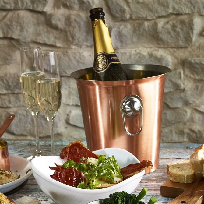 Copper Wine Bucket With Ring Handles