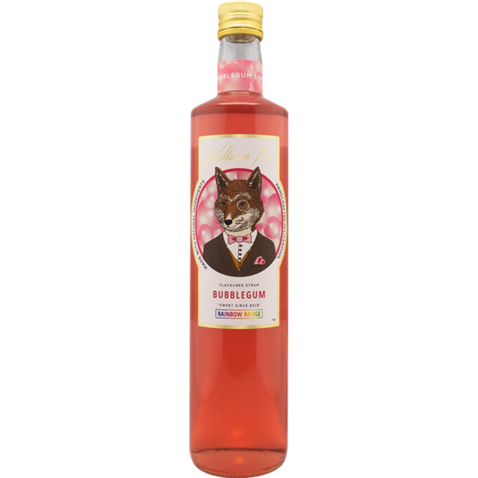 William Fox Premium Rainbow Range Bubblegum Syrup 75cl