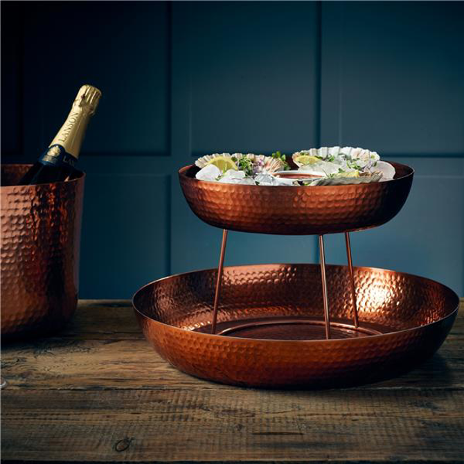 GenWare Copper Hammered Aluminium Platter 44cm