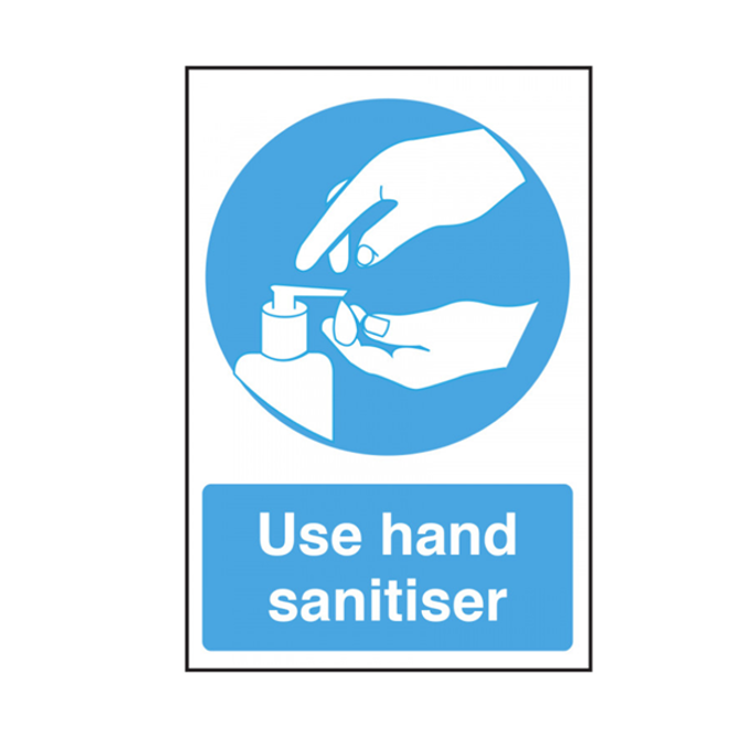 Use Hand Sanitiser Self Adhesive Vinyl Notice 30 x 20cm