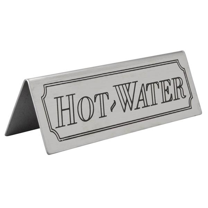 Stainless Steel Hot Water Table Sign