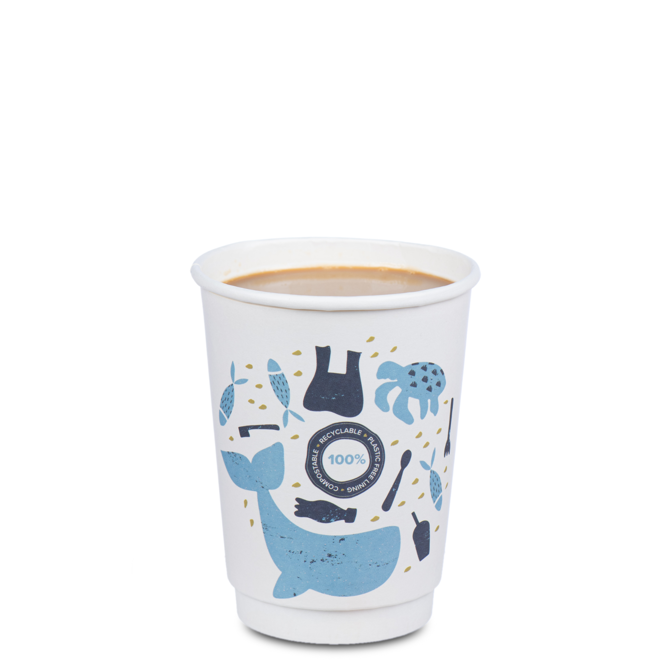 Double Wall Compostable Aqueous Cups 12oz / 340ml