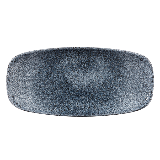 Studio Prints Raku Chef's Oblong Plate Topaz Blue 10.6inch / 26.9cm	