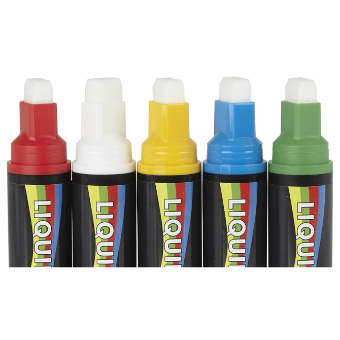 Chisel Tip Chalk Pen Mixed Colours 15mm - Pack of 5