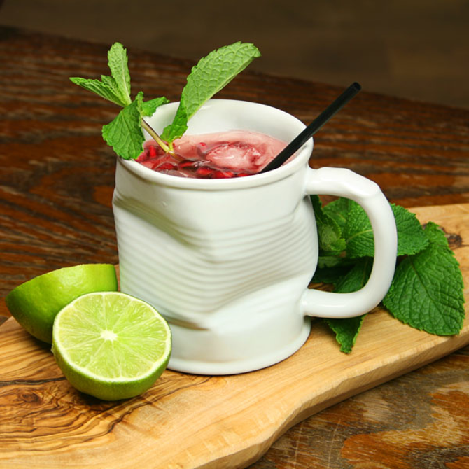 Squashed Tin Can Mug White 7.8oz / 220ml
