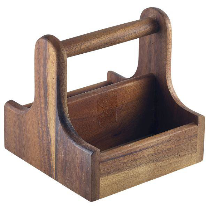 Small Dark Wood Table Caddy