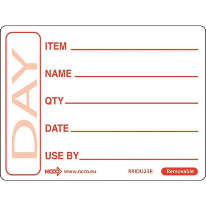 Removable Red Use By Label 50 x 65mm (roll of 500)