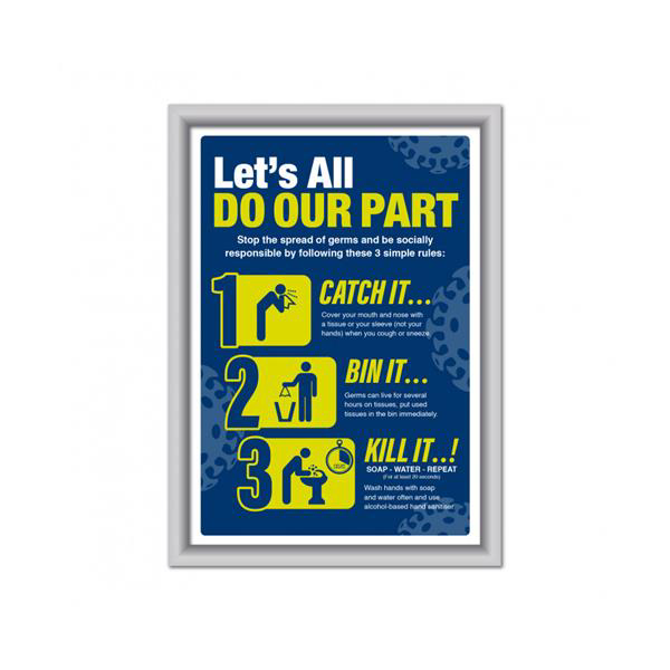 Catch It Kill It Bin It A4 Framed Poster