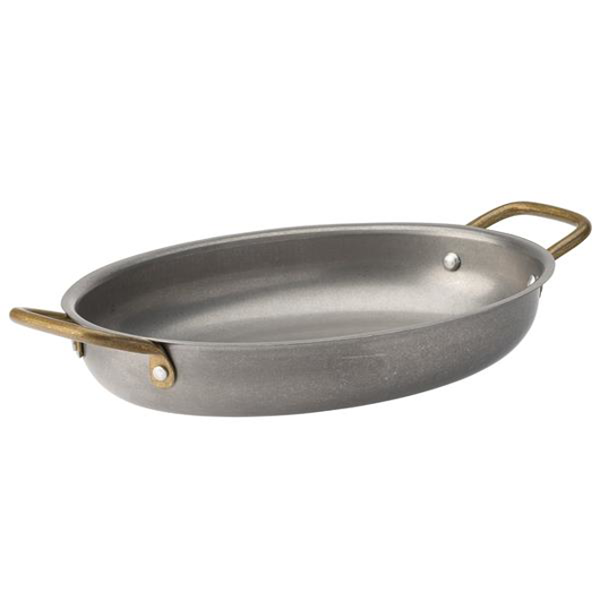 Vintage Steel Oval Dish 24.5 x 17.5cm