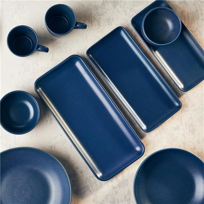 Terra Stoneware Antigo Denim Narrow Rectangular Platter 35 x 16.5cm