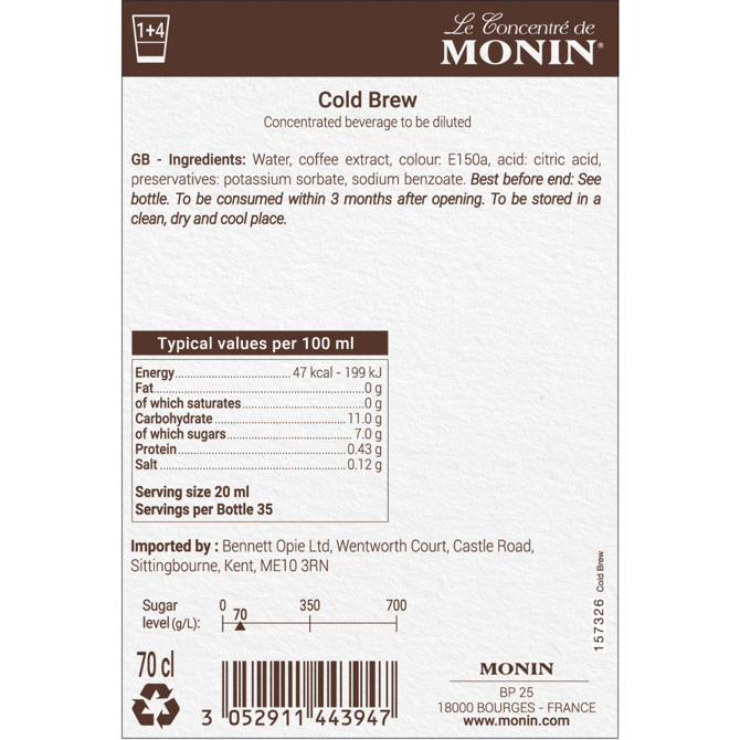 Monin Cold Brew Concentrate 70cl