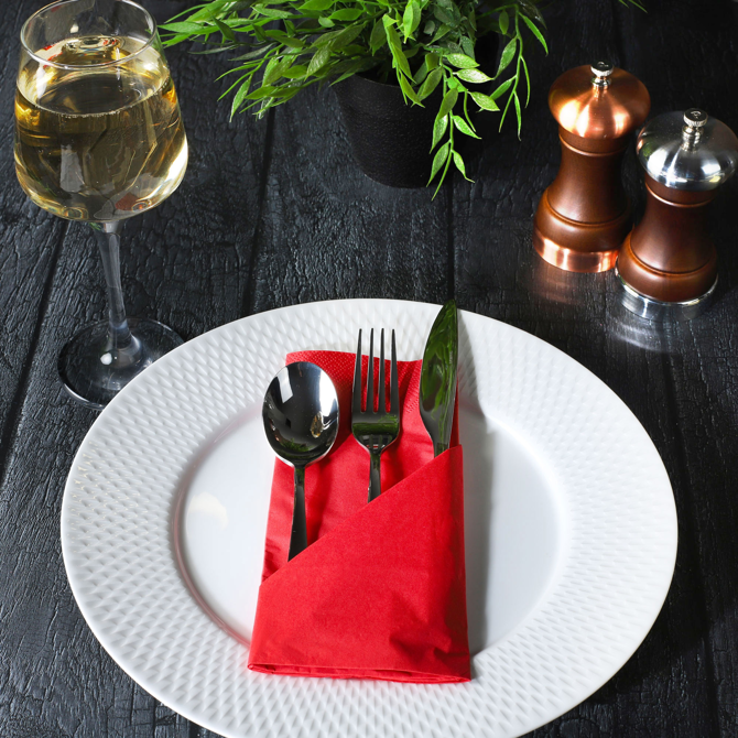 3ply 4 Fold Red Napkins 40cm x 40cm