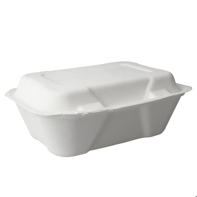 Biodegradable Sugarcane Clamshell Takeaway Box 7 x 5inch