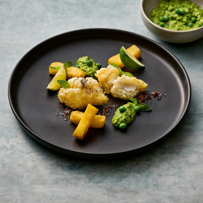 Elements Black Flat Round Plate 11inch / 28cm